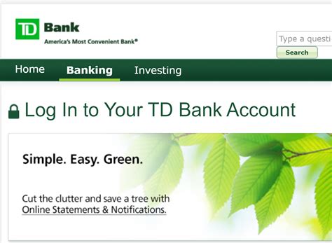 samsung td bank online account