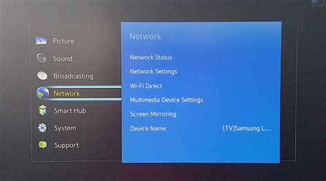 Samsung TV Network Settings
