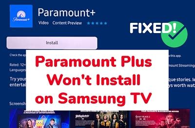 samsung tv plus won't install