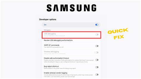 samsung usb debugging not working