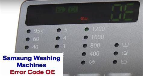 Samsung Washer Error Codes Oe
