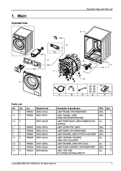 Samsung Washing Machine Exploded View