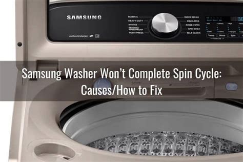 samsung washing machine won't spin