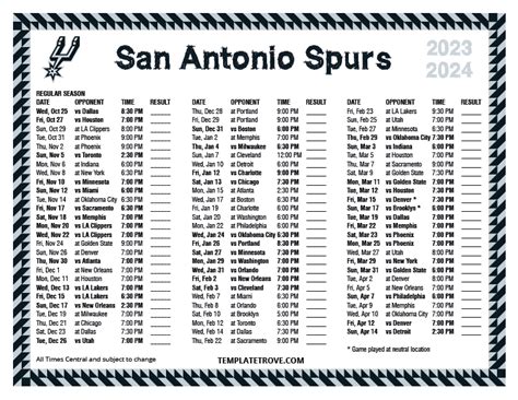 san antonio spurs schedule 2023-24