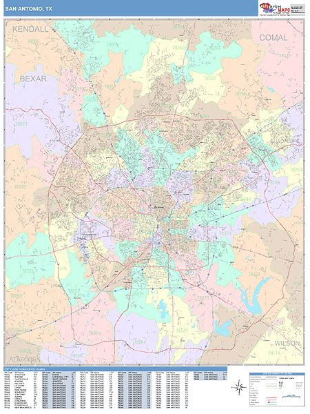 San Antonio Wall Map