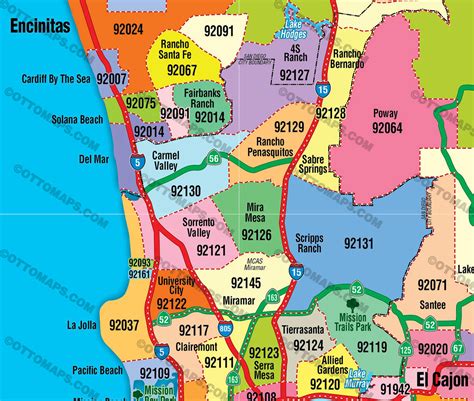 san diego zip codes by region