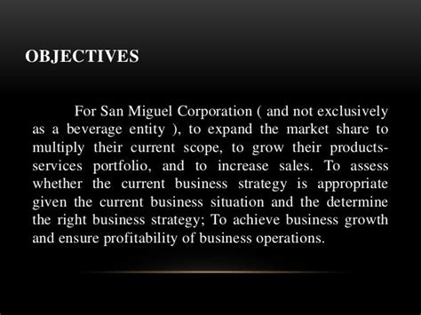 san miguel corporation objectives