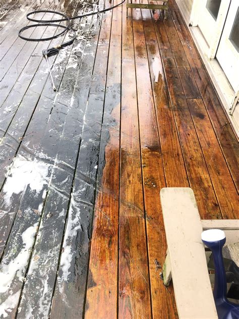 sand or power wash deck first