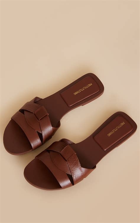 sandals brown flat