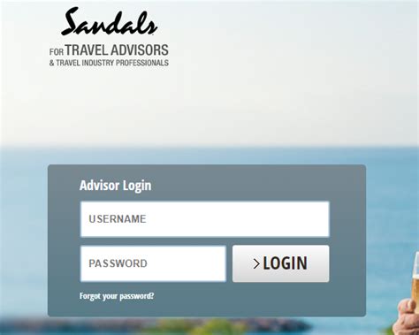 sandals for travel agents portal
