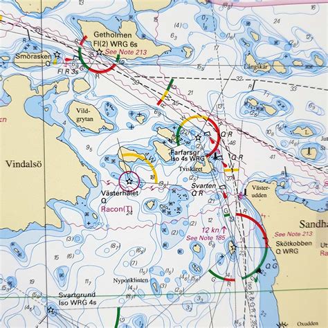 Sjökort för vägg Sandhamn Approaches Kartkungen inramat sjökort 615