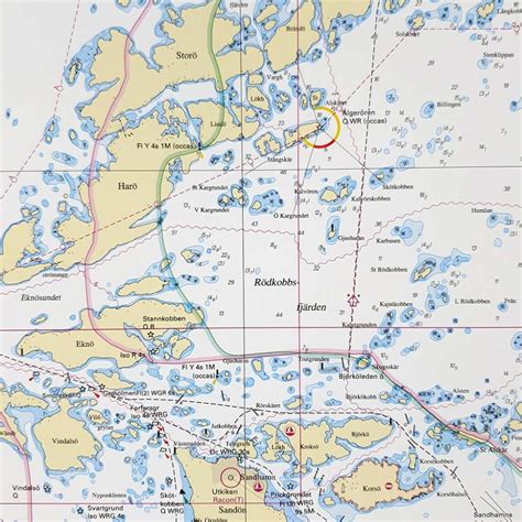 Sjökort för vägg Sandhamn Approaches Kartkungen inramat sjökort 615