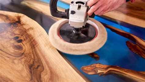 Sanding And Buffing Epoxy Table