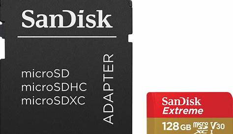 SanDisk Extreme 90MB/s UHSI U3 V30 128GB microSDXC Memory