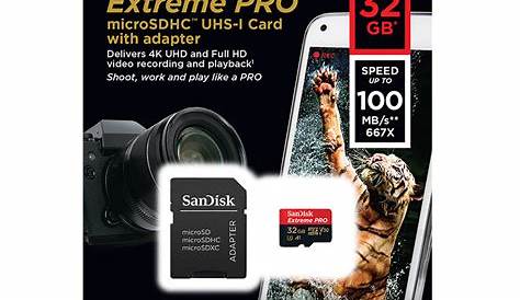 Sandisk Extreme PRO Micro SD Card 32GB Downbelow