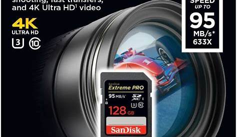 Sandisk Sd Card 128gb Extreme Pro V30 633x xc Uhs I U3 95mb S 4k