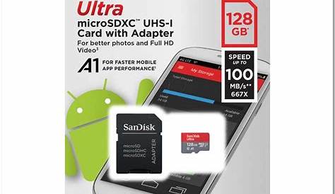 Sandisk Ultra 128gb Micro Sdxc Uhs I Card With Adapter 100mbs U1 A1 SanDisk 128GB SD (SDXC) UHS