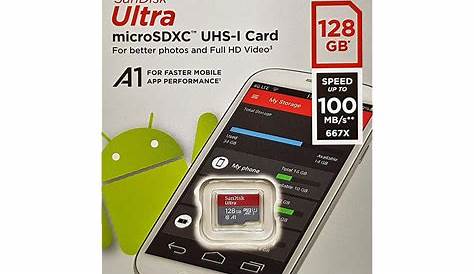 Sandisk Ultra 128gb Microsdxc Memory Card Write Speed Sd Adapter With A1 App