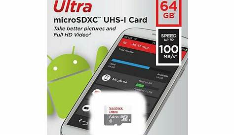 SanDisk Ultra 64GB Micro SD Card microSDXC UHSI Full HD