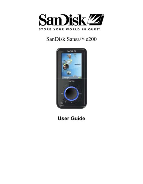 sandisk mp3 player manual