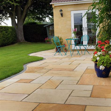 New indian sandstone patio Redmarley Gloucestershire Pave Your Way