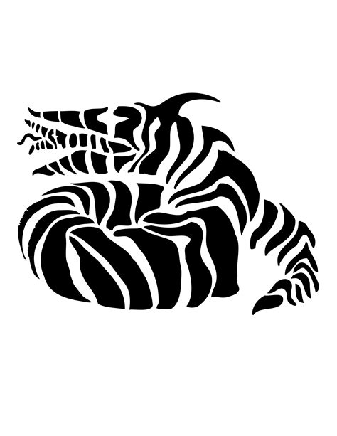 Sandworm Pumpkin Stencil Printable