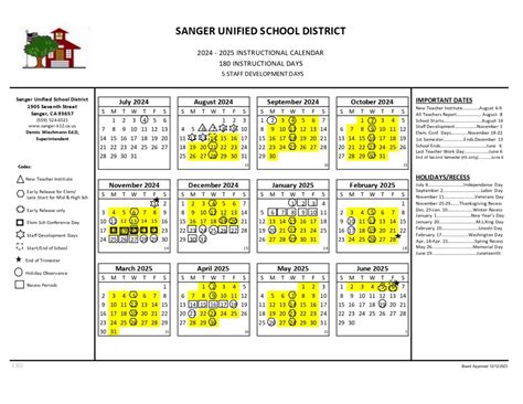 Sanger High Calendar