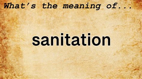 sanitation work meaning