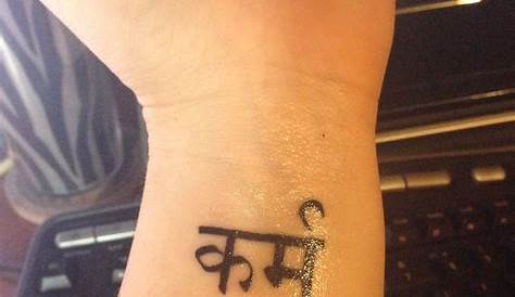 Sanskrit Small Karma Tattoo What Goes Arround Comes Arround Hindi Calligraphy