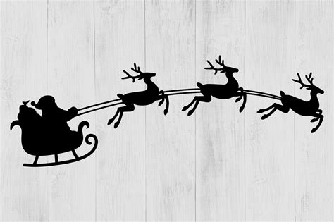 Santa and His Reindeer SVG, PNG, EPS, DXF, cut file By PrettyCuttables