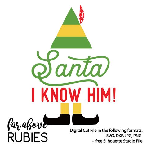 Santa OMG I Know Him SVG & DXF digital cut file for