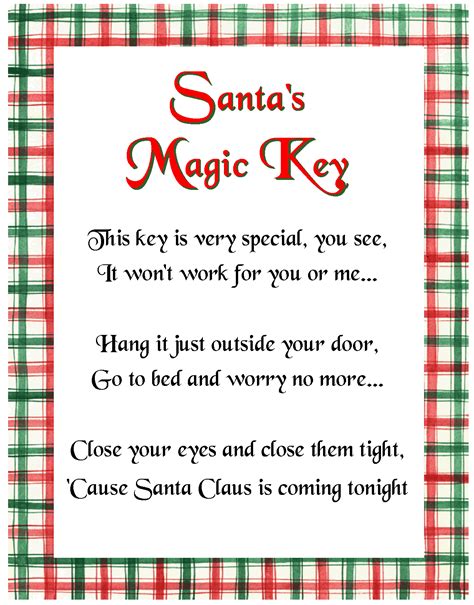 another santa's magic key poem Christmas lettering, Gag gifts
