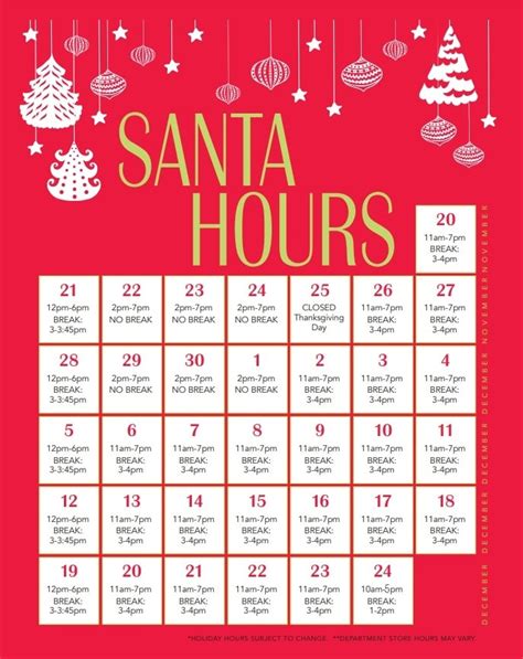 Santa's Trees Hours