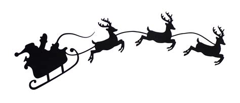santa and reindeer silhouette