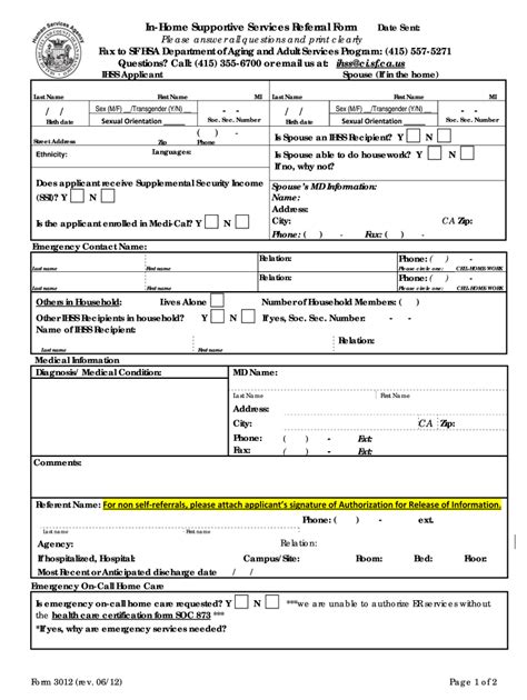 santa clara county ihss form