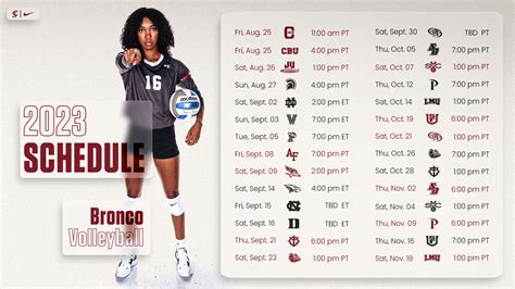 santa clara volleyball schedule 2023