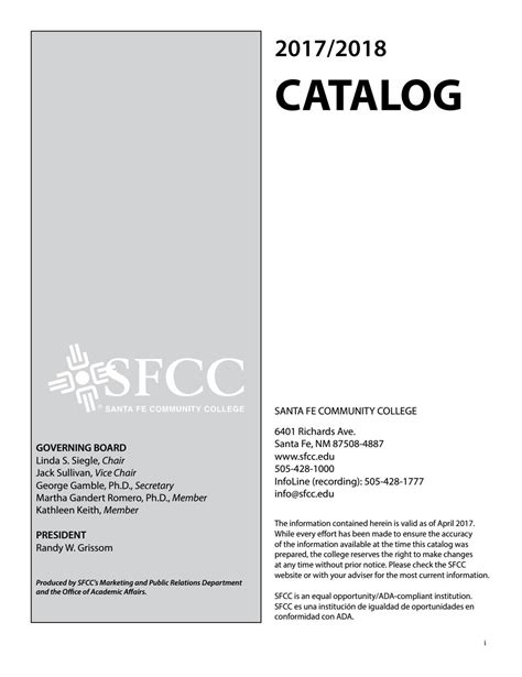 Santa Fe Course Catalog