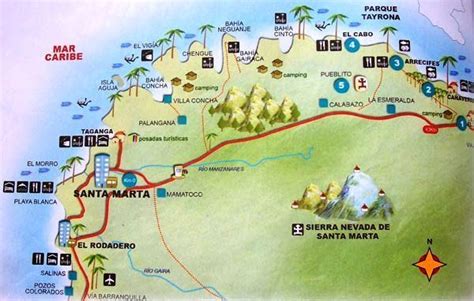 santa marta colombia tourist map