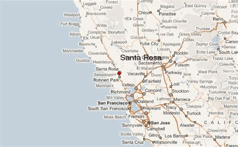 Santa Rosa, CA Metro Area Wall Map Basic Style by MarketMAPS