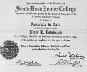 santa rosa junior college certificate program