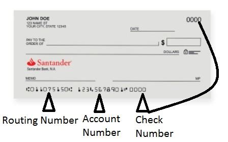 santander bank routing number search