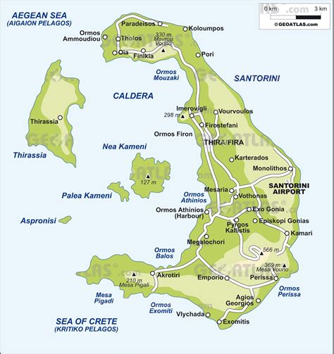 Map of Santorini, Greece Santorini, Mapas