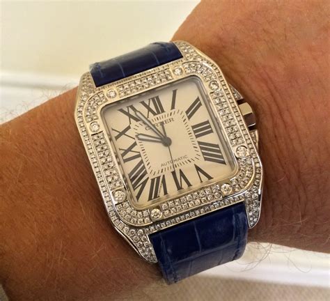 santos 100 cartier watch diamond
