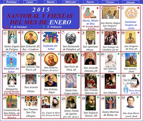 santos que se celebran en enero