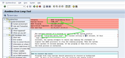 Sap Abap Timeout Error