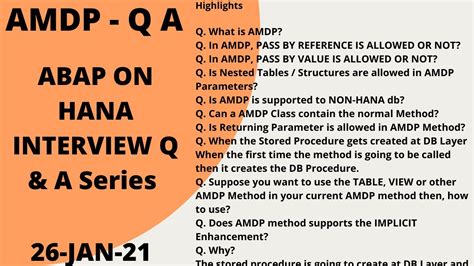 sap amdp interview questions