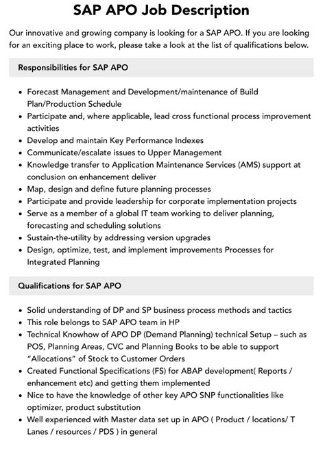 sap apo jobs