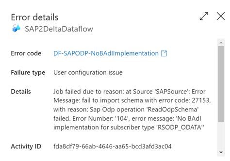 Sap Cdc Error Codes