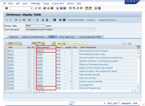 Sap Change Table