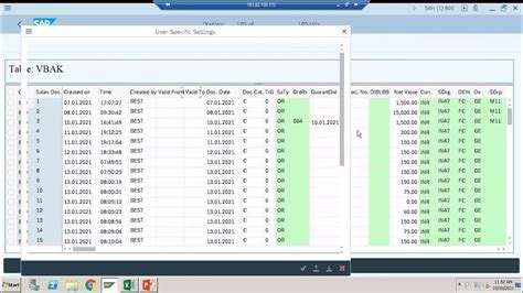 Sap Custom Table List